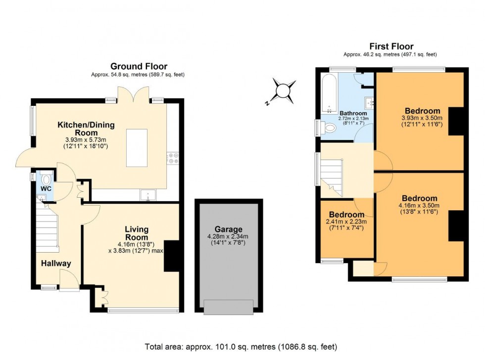 Floorplan for Hillbury Road, Warlingham