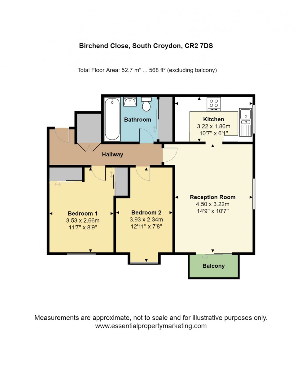 Floorplan for Birchend Close, South Croydon