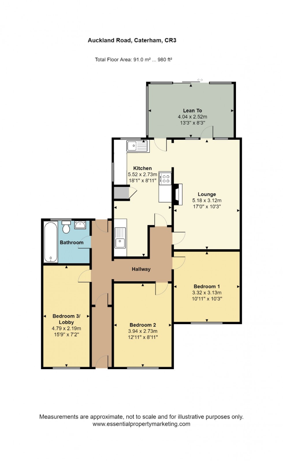 Floorplan for Auckland Road, Caterham