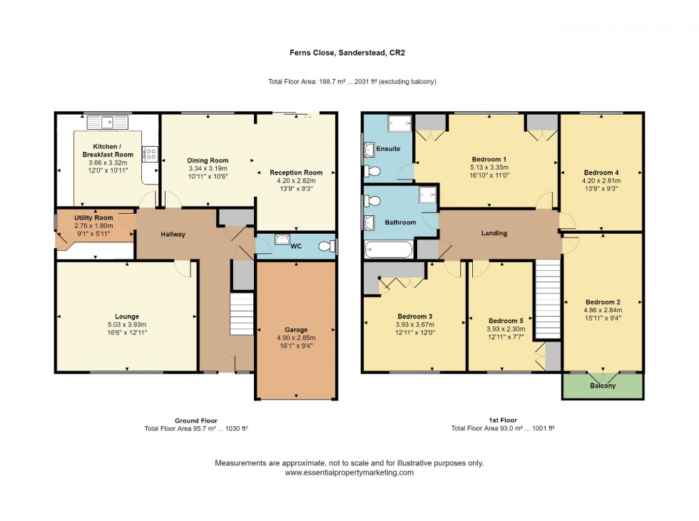 Floorplan for Ferns Close, South Croydon