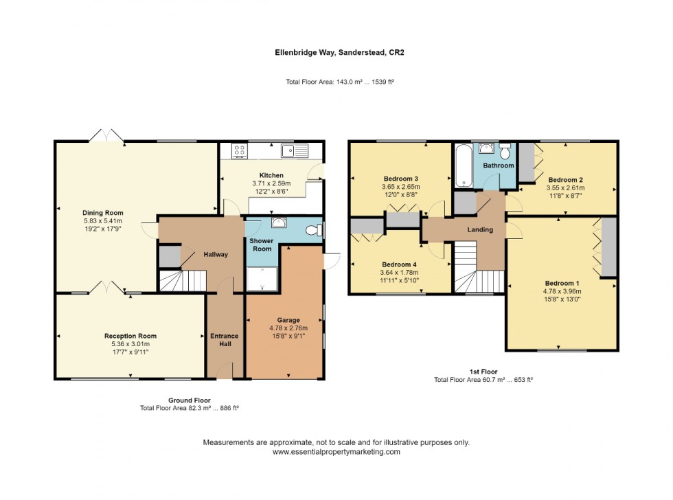 Floorplan for Ellenbridge way, South Croydon