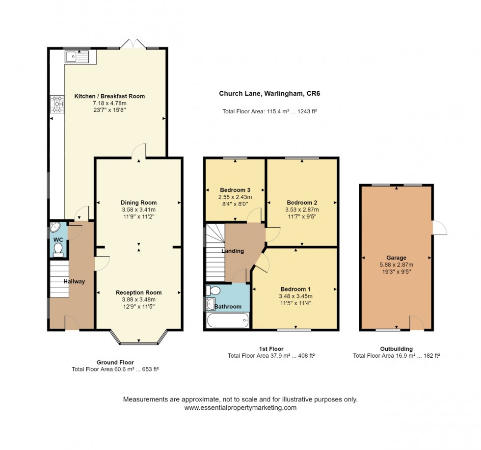 Floorplan for Church Lane, Warlingham