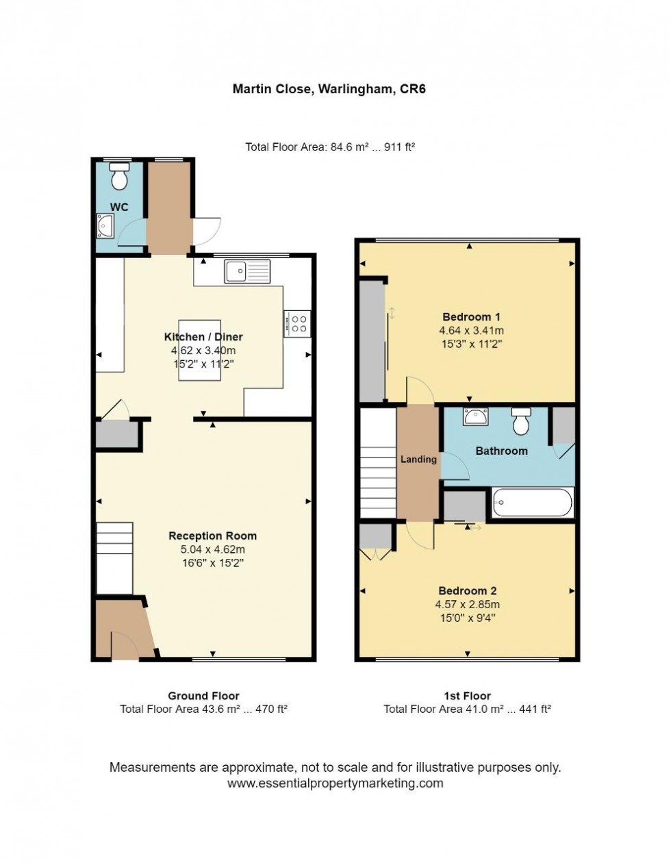 Floorplan for Martin Close, Warlingham