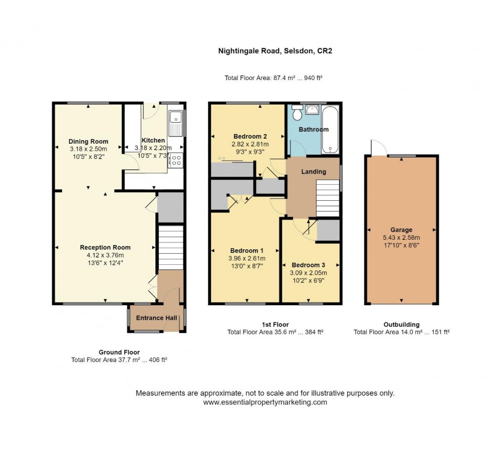 Floorplan for Nightingale Road, Selsdon