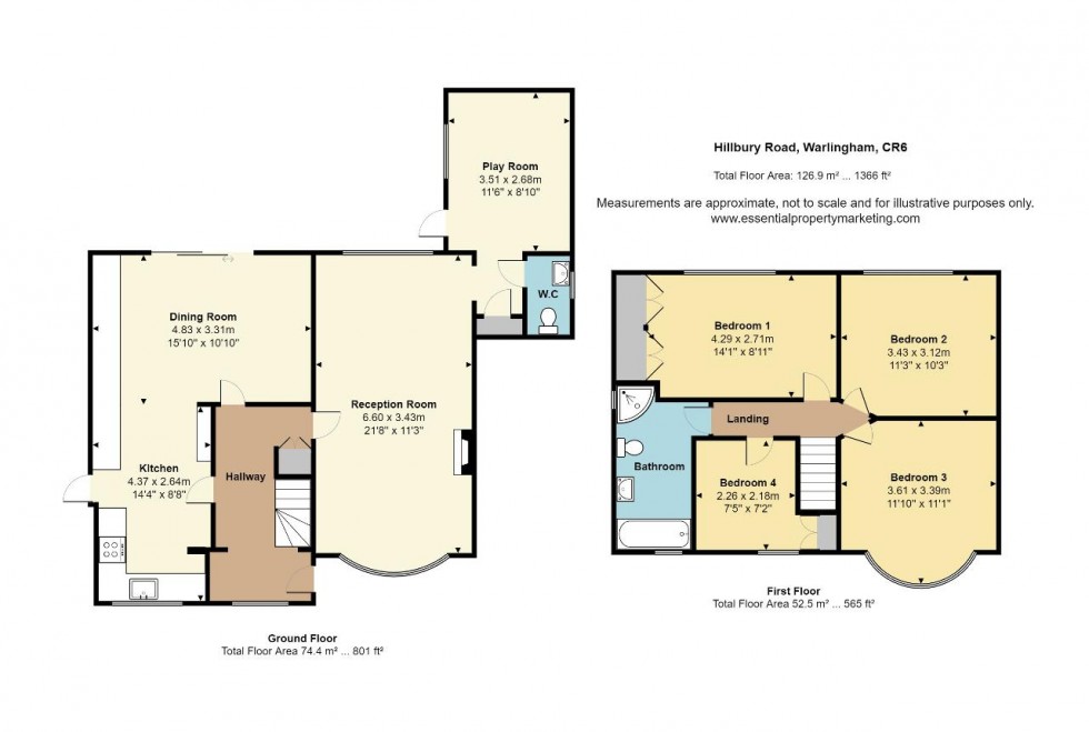 Floorplan for Hillbury Road, Warlingham