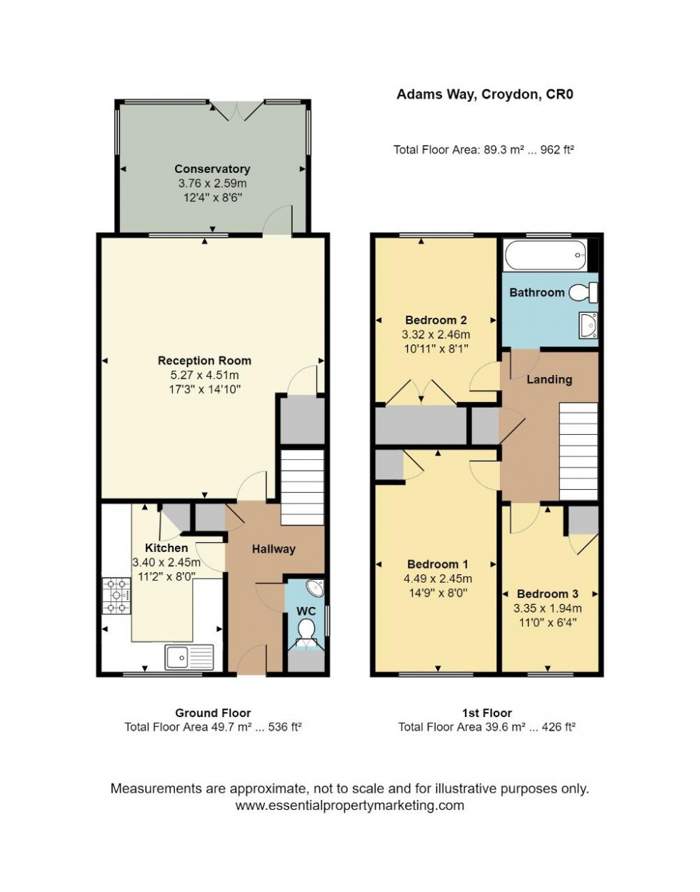 Floorplan for Adams Way, Addiscombe