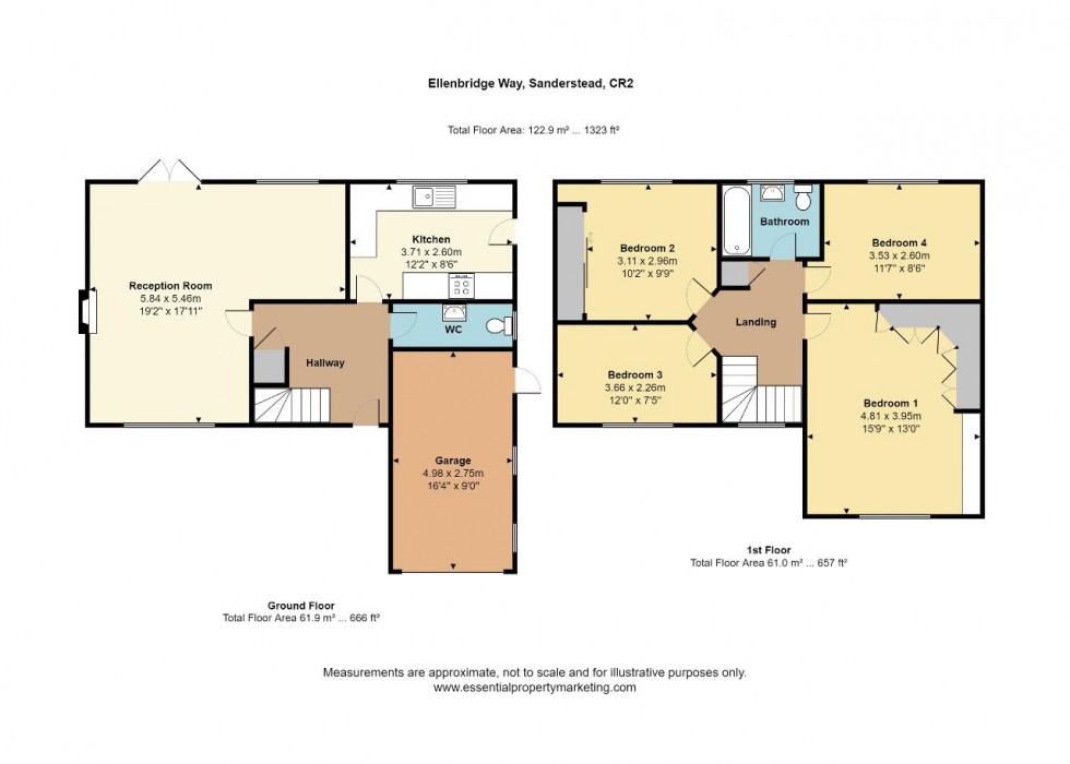 Floorplan for Ellenbridge Way, South Croydon