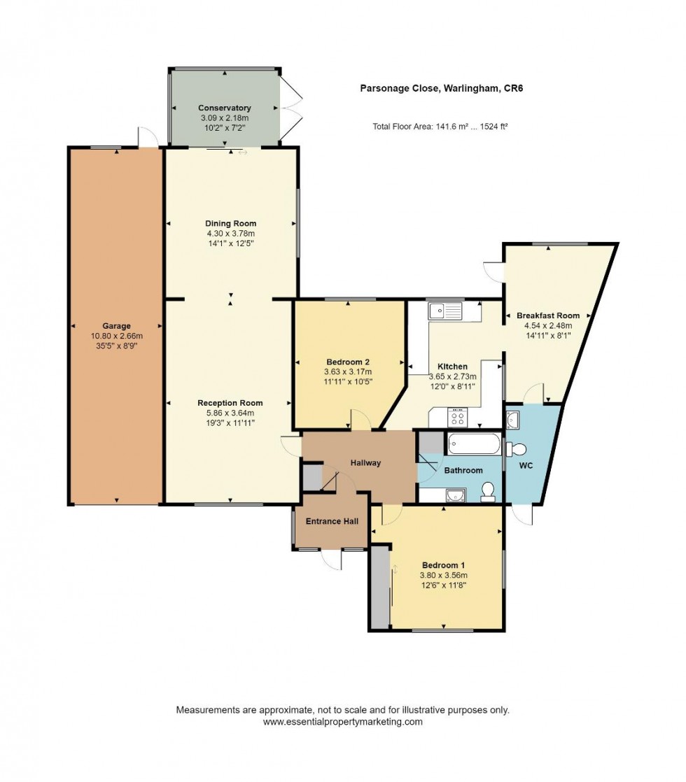Floorplan for Parsonage Close, Warlingham