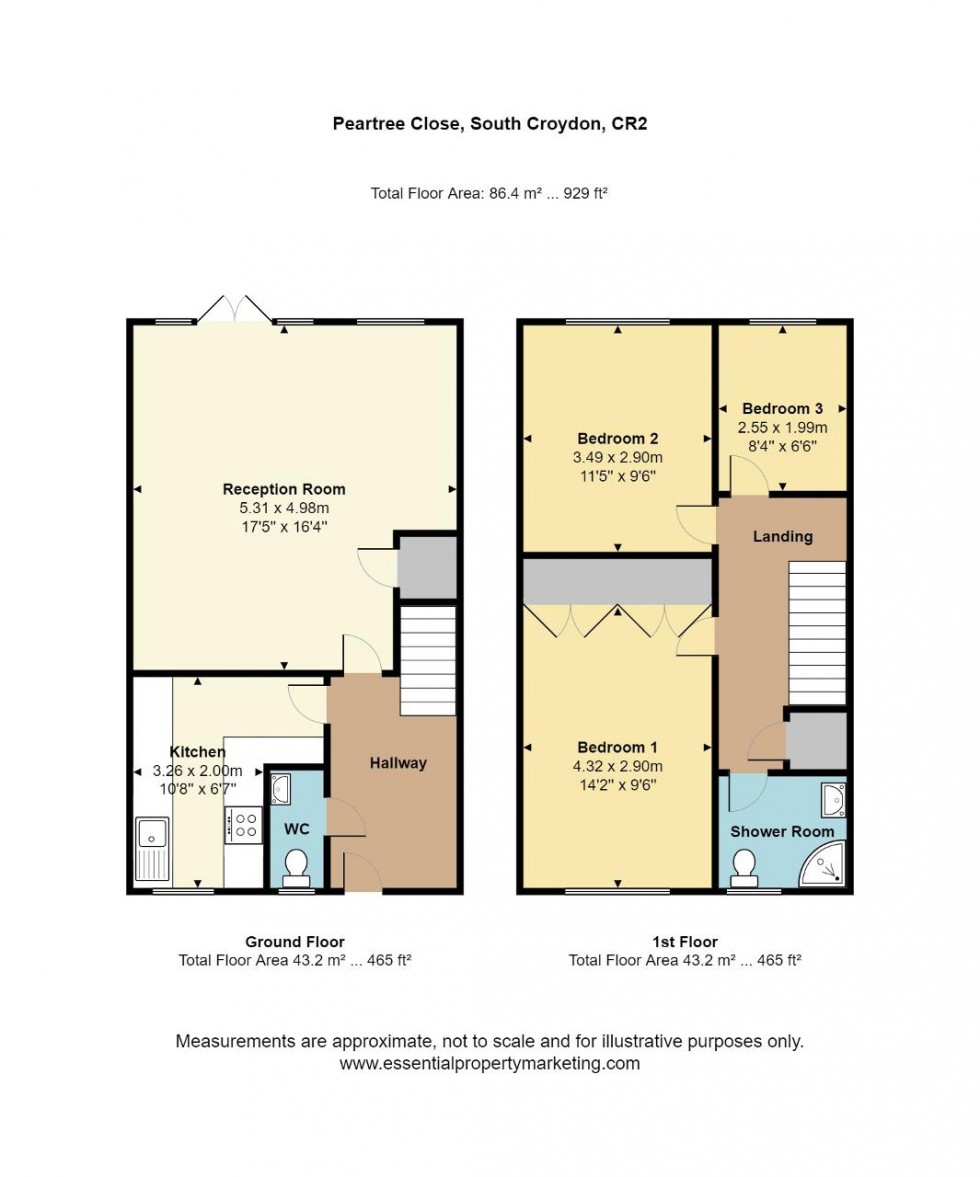Floorplan for Pear Tree Close, Sanderstead