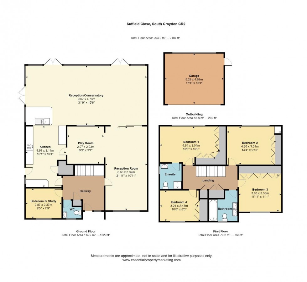 Floorplan for Suffield Close, South Croydon