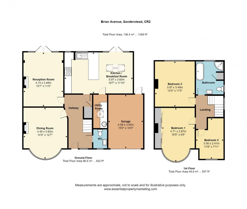 Floorplan for Brian Avenue, Sanderstead