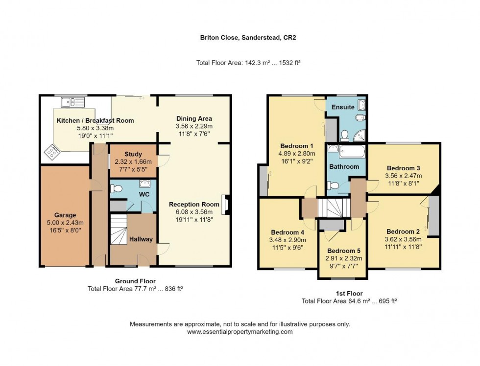 Floorplan for Briton Close, Sanderstead