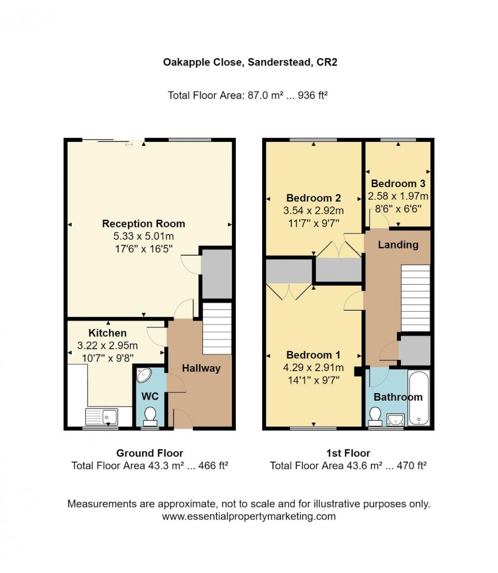 Floorplan for Oakapple Close, Sanderstead