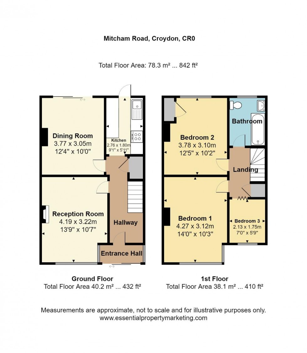 Floorplan for Mitcham Road, Croydon