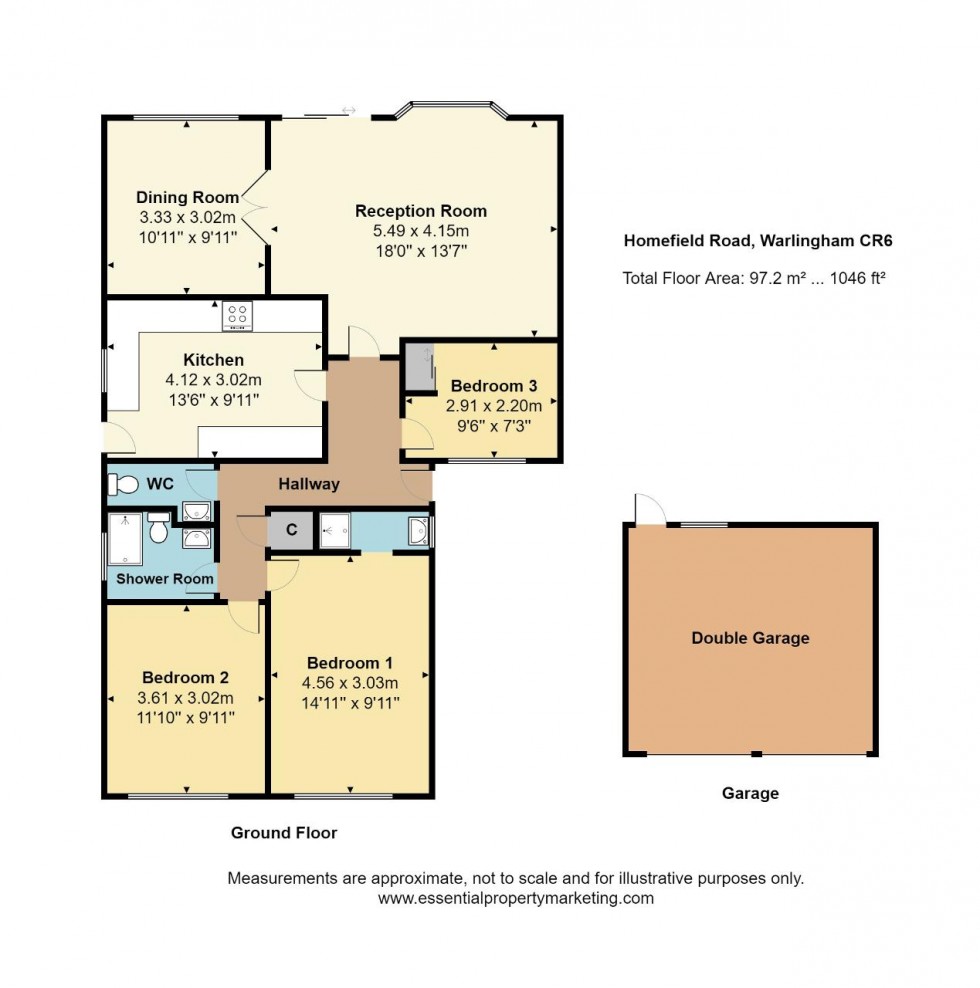 Floorplan for Homefield Road, Warlingham