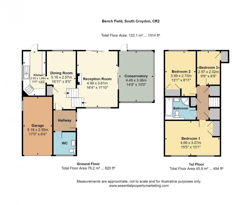 Floorplan for Bench Field, South Croydon