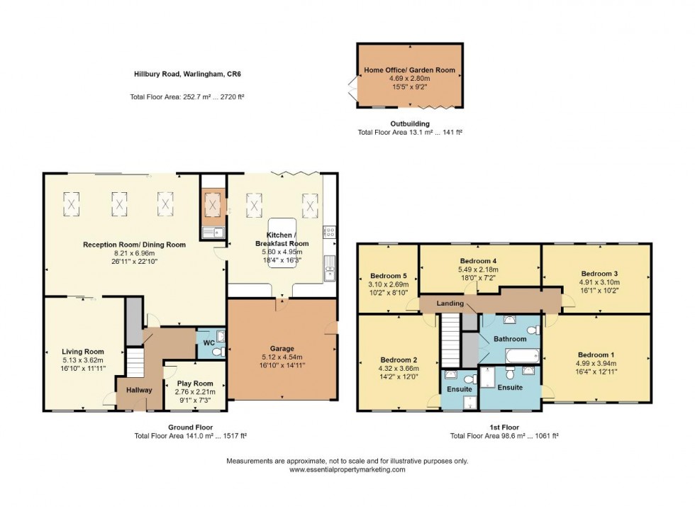 Floorplan for Hillbury Road, Warlingham