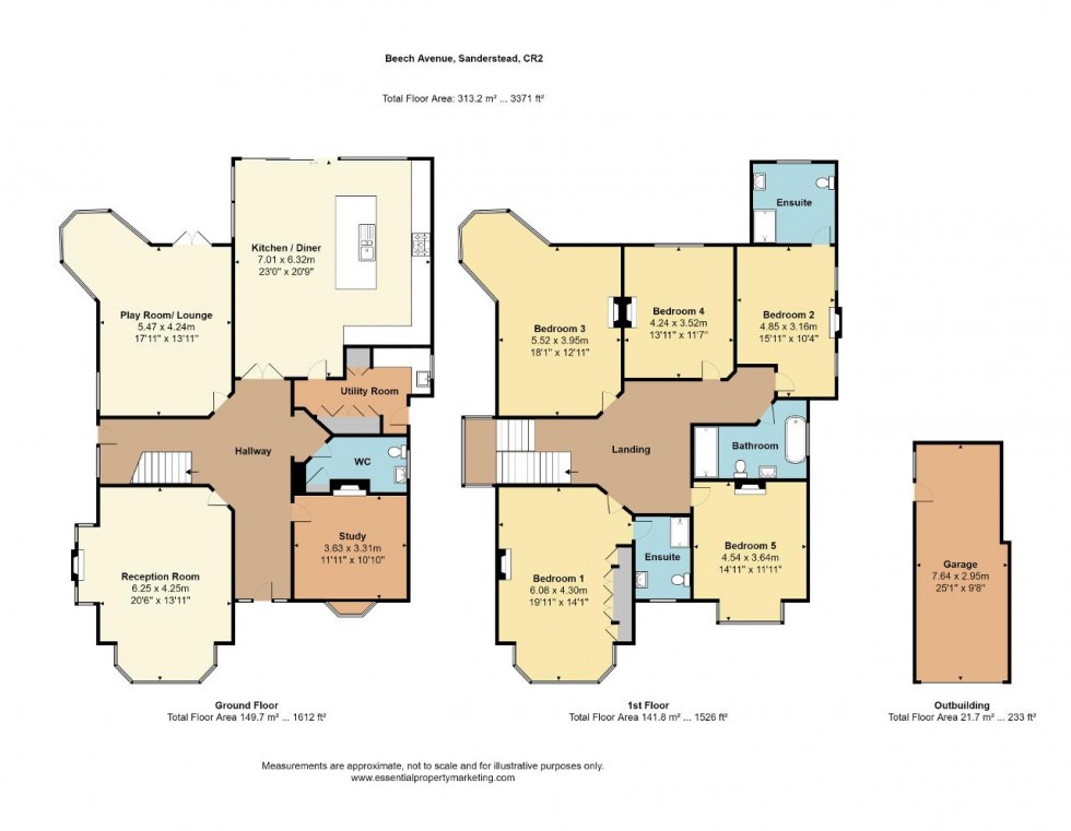 Floorplan for Beech Avenue, Sanderstead