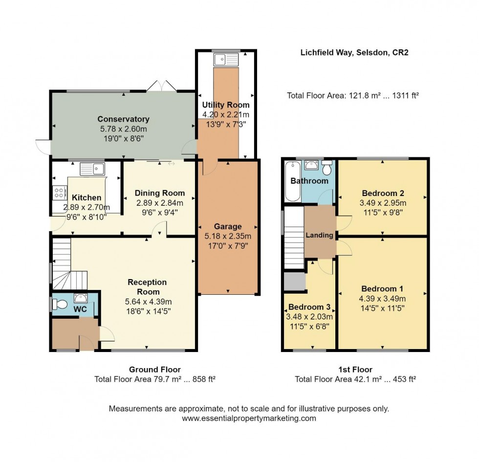 Floorplan for Lichfield Way, Selsdon