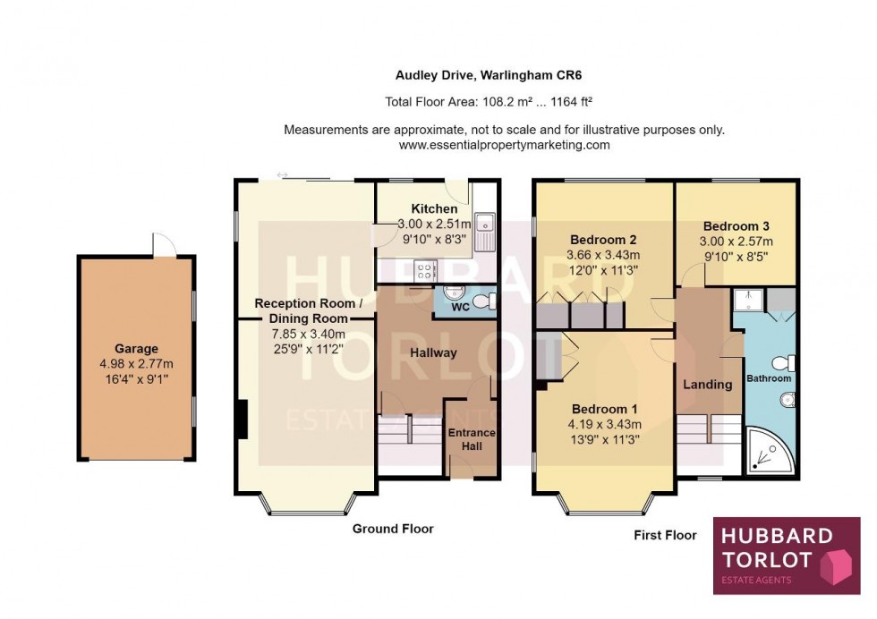 Floorplan for Audley Drive, Warlingham
