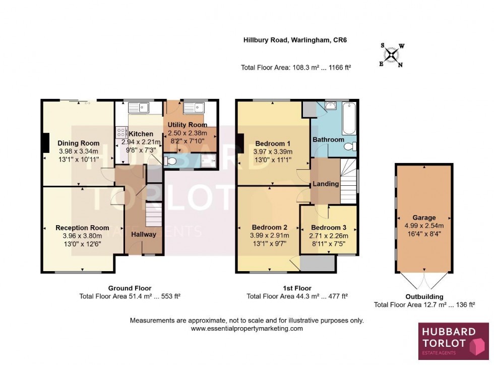 Floorplan for Hillbury Road, Warlingham