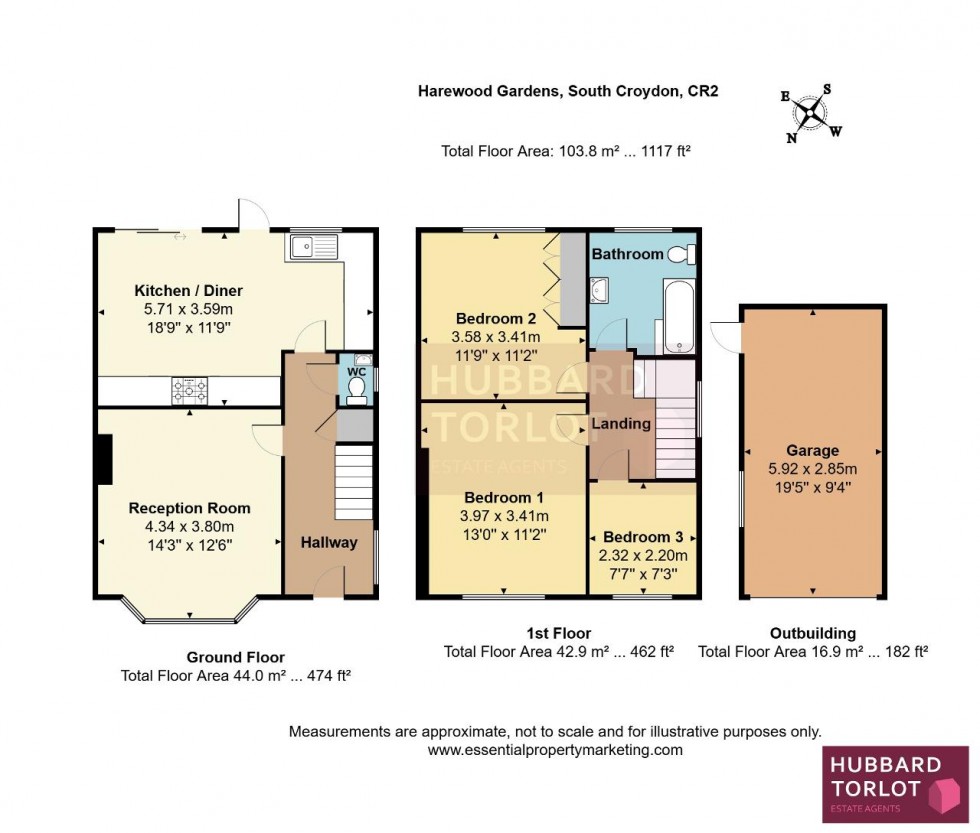 Floorplan for Harewood Gardens, Sanderstead