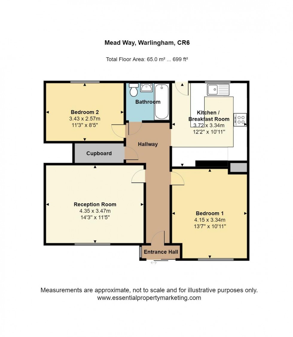 Floorplan for Mead Way, Warlingham