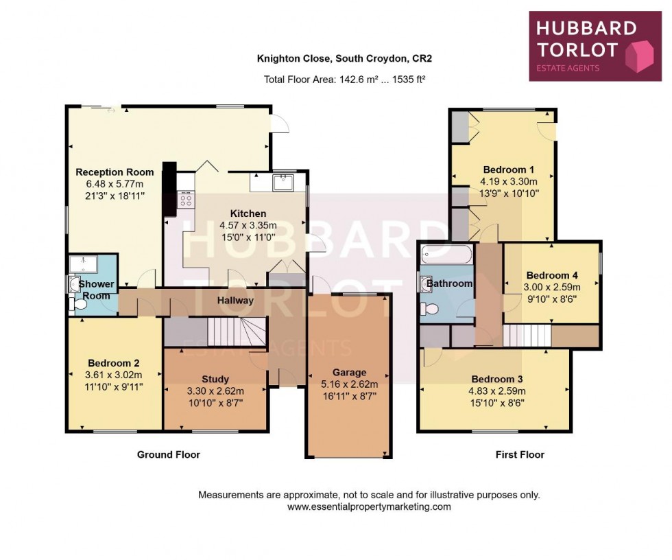 Floorplan for Knighton Close, South Croydon