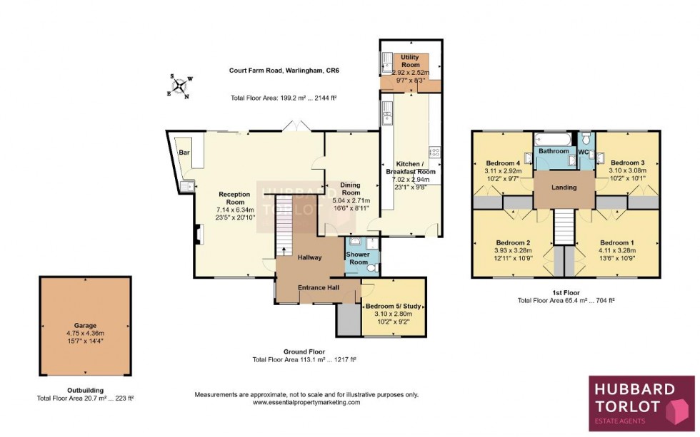 Floorplan for Court Farm Road, Warlingham