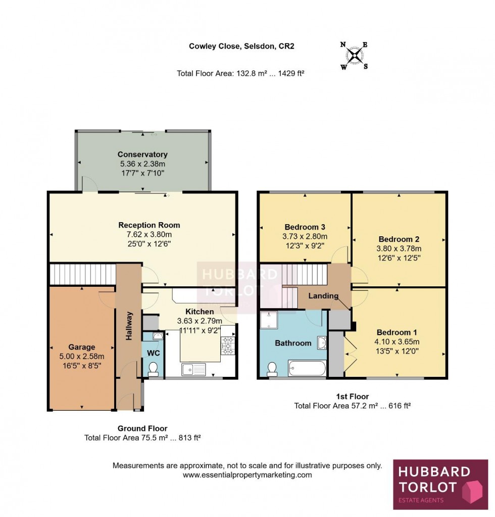 Floorplan for Cowley Close, South Croydon