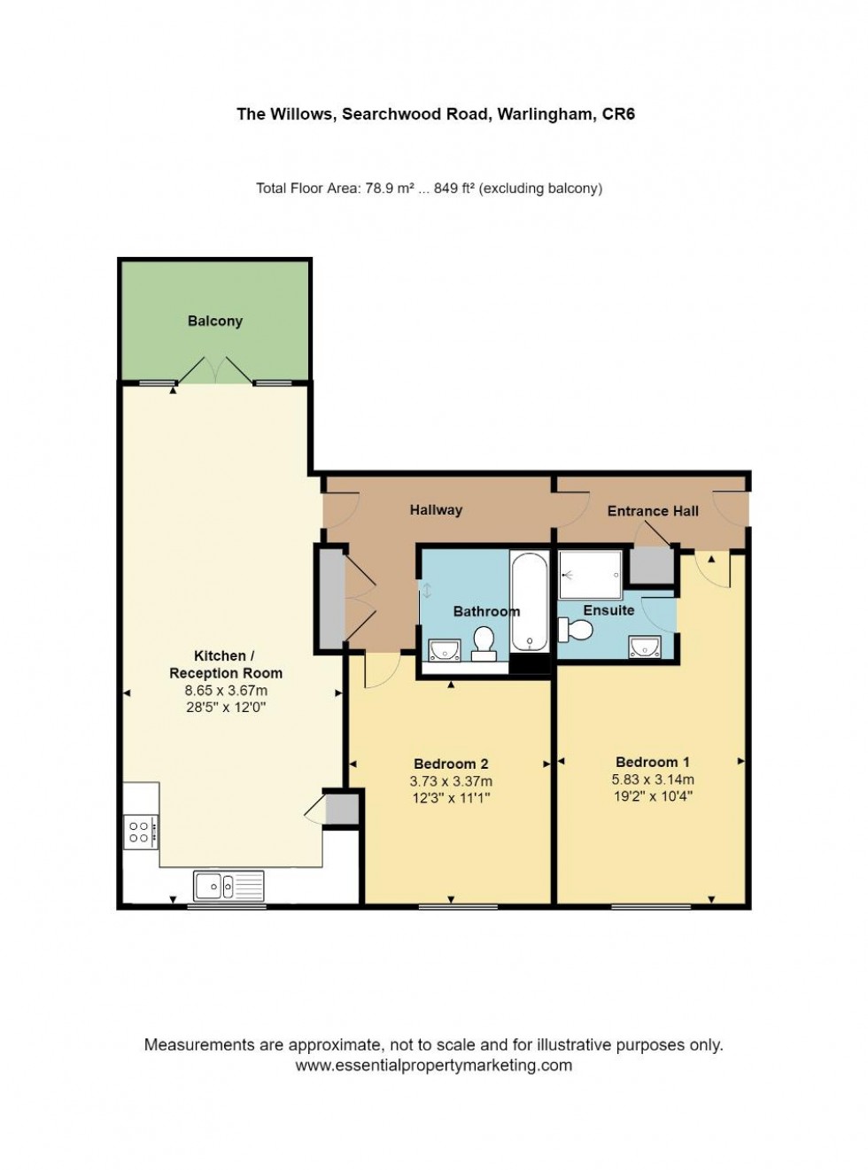 Floorplan for Searchwood Road, Warlingham