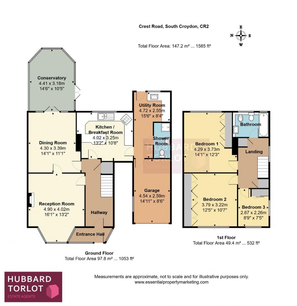 Floorplan for Crest Road, South Croydon