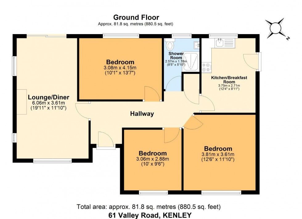 Floorplan for Valley Road, Kenley