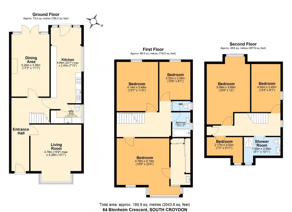 Floorplan for Blenheim Crescent, South Croydon