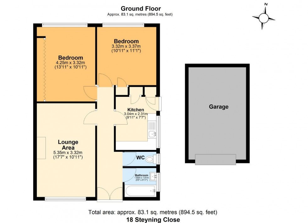 Floorplan for Steyning Close, Kenley