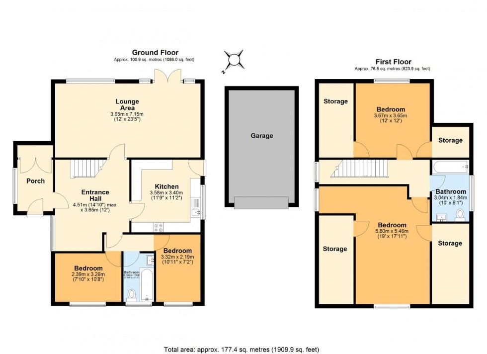Floorplan for Hillbury Road, Warlingham