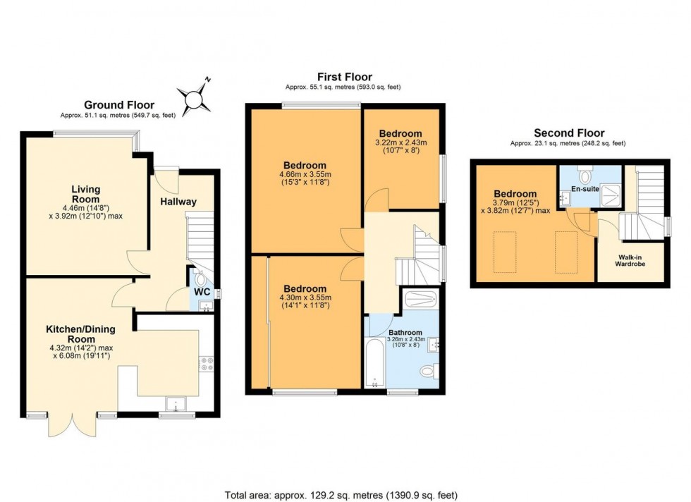 Floorplan for Ballards Way, South Croydon