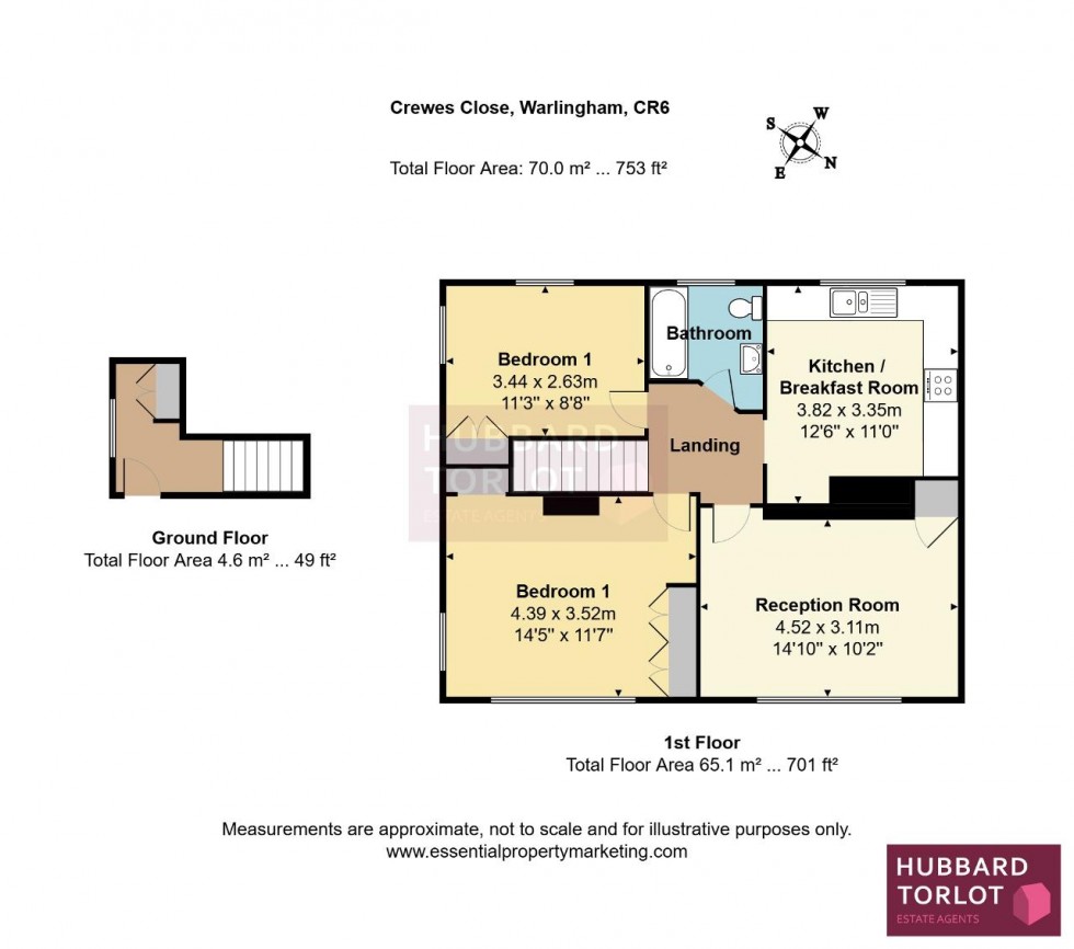 Floorplan for Crewes Close, Warlingham